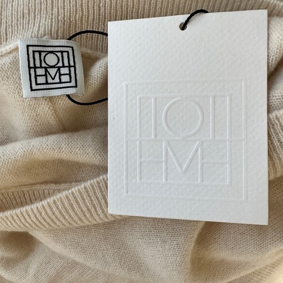 Toteme Sweater Small Tunic Long Ivory Cashmere High Neck Draped Quiet Luxury - Picture 4 of 16